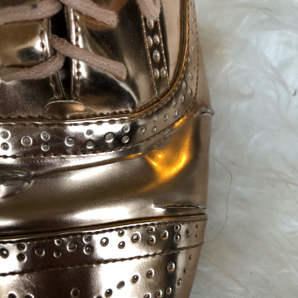 J. Crew Factory Rose Gold metallic oxfords 9.5 - Picture 2 of 7